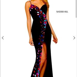 Sherri Hill Stained Glass Mirror Prom Pageant Formal Dress Gown Size 6